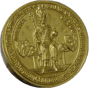 Bild vom goldenen Siegel der goldenen Bulle 36 KB