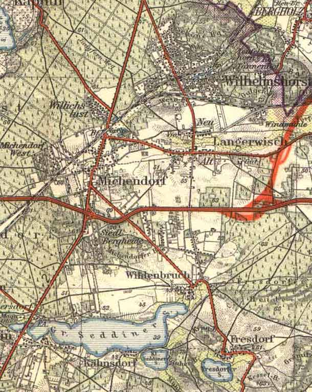 1 : 100 000, Gemeinde Michendorf im Jahte 1936