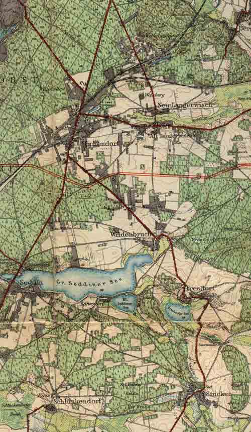 Karte Berlin und Umgebung, Bild 500 Pixel breit