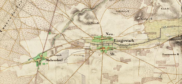 Ausschnitt aus dem Urme&szlig;tischblatt Potsdam